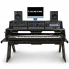 Sound Town SDRK-PF60D | Studio Workstation Desk with 3 x 3U Rack Bays, Adjustable Top Shelf, Slide-Out Controller Keyboard Tray, DIY, Plywood, Black Espresso