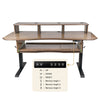 Sound Town SDRK-SD1B | DIY Music Recording Studio Desk Workstation w/ Electric Adjustable Height, 3x4U Rack/Top Shelf, Sliding Piano Keyboard Tray, Plywood, Weathered Brown - 3 Preset Memory Positions