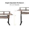 Sound Town SDRK-SD1B | DIY Music Recording Studio Desk Workstation w/ Electric Adjustable Height, 3x4U Rack/Top Shelf, Sliding Piano Keyboard Tray, Plywood, Weathered Brown - 28.0" Minimum to 45.5" Maximum Height Adjustable