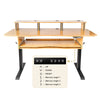 Sound Town SDRK-SD1CB | DIY Music Recording Studio Desk Workstation w/ Electric Adjustable Height, 3 x 4U Rack Space & Top Shelf, Sliding Piano Keyboard Tray, Carbonized Bamboo - 3 Preset Memory Positions