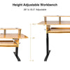 Sound Town SDRK-SD1CB | DIY Music Recording Studio Desk Workstation w/ Electric Adjustable Height, 3 x 4U Rack Space & Top Shelf, Sliding Piano Keyboard Tray, Carbonized Bamboo - 28.0" Minimum to 45.5" Maximum Height Adjustable