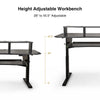Sound Town SDRK-SD1D | DIY Music Recording Studio Desk Workstation w/ Electric Adjustable Height, 3x4U Rack, Sliding Keyboard Tray, Plywood, Black Espresso - 28.0" Minimum to 45.5" Maximum Height Adjustable
