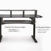 Sound Town SDRK-SD1D | DIY Music Recording Studio Desk Workstation w/ Electric Adjustable Height, 3x4U Rack, Sliding Keyboard Tray, Plywood, Black Espresso - Clearance Height and Two Mounting Positions