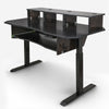 Sound Town SDRK-SD1D | DIY Music Recording Studio Desk Workstation w/ Electric Adjustable Height, 3x4U Rack, Sliding Keyboard Tray, Plywood, Black Espresso - Cable Management, Clutter-Free, Sit & Stand Adjustable, Organized Workspace, Headphone Hooks