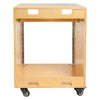 Sound Town SDRK-ST10 | 10U Space Plywood Studio Equipment Rack Desk w/ Slide-Out Tray, Rubber Feet, Casters, for Recording, Podcasts, Broadcasts, Streaming, Golden Oak - Back Panel
