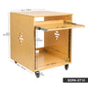 Sound Town SDRK-ST10 | 10U Space Plywood Studio Equipment Rack Desk w/ Slide-Out Tray, Rubber Feet, Casters, for Recording, Podcasts, Broadcasts, Streaming, Golden Oak - Size and Dimensions