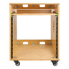 Sound Town SDRK-ST10 | 10U Space Plywood Studio Equipment Rack Desk w/ Slide-Out Tray, Rubber Feet, Casters, for Recording, Podcasts, Broadcasts, Streaming, Golden Oak - Front Panel