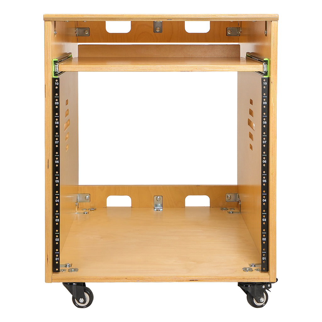 SDRK-ST10 | 10U Studio Equipment Rack Desk w/ Slide-Out Tray