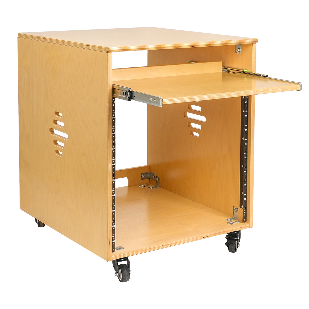 SDRK-ST10 | 10U Studio Equipment Rack Desk w/ Slide-Out Tray