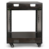 Sound Town SDRK-ST10D | 10U Side Car Studio Rack with Slide-Out Tray, Casters, Baltic Birch Plywood for Home Studio and Recording Room, Black Espresso - Back Panel