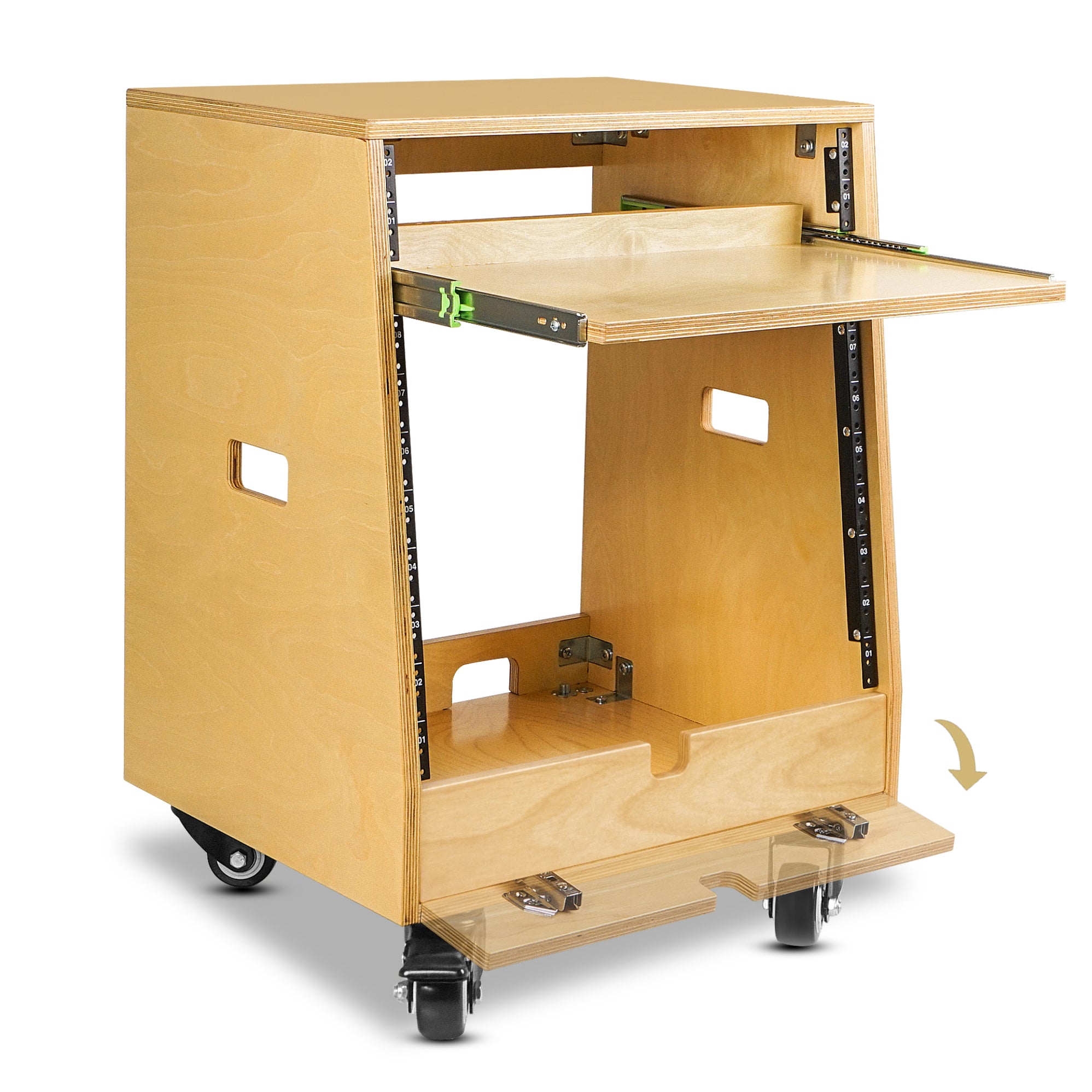 SDRK-ST10T | DIY Slanted 10U Studio Rack (2U Top + 8U Lower), w/ 2U ...