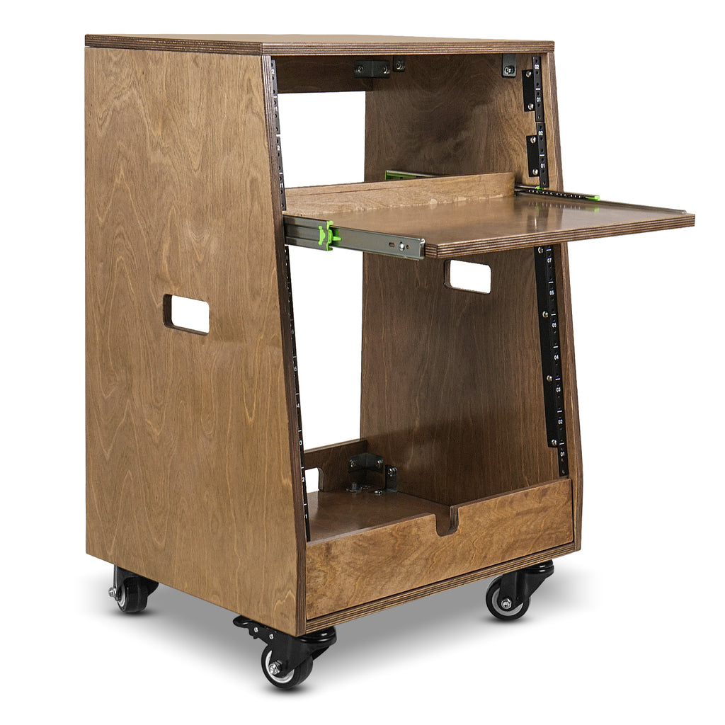 Slant Storage Racks SDRK-ST12TB | DIY Slanted 12U Studio Rack (4U Top + 8U Lower), w/ 2U ...