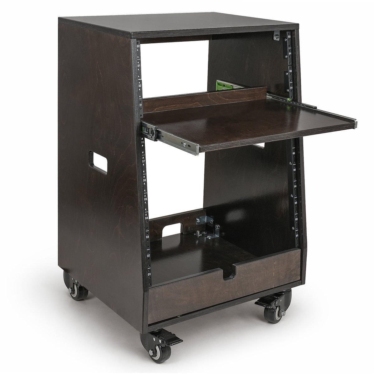 SDRK-ST12TD | DIY Slanted 12U Studio Rack (4U Top + 8U Lower), with 2U ...