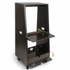 Sound Town SDRK-ST20TD | DIY Slanted 20U Studio Rack (12U Top + 8U Lower), with 2U Bottom Storage, Slide-Out Tray, Casters, Birch Plywood, Black Espresso - Accessory Compartment