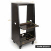 Sound Town SDRK-ST20TD | DIY Slanted 20U Studio Rack (12U Top + 8U Lower), with 2U Bottom Storage, Slide-Out Tray, Casters, Birch Plywood, Black Espresso - Size and Dimensions