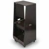 Sound Town SDRK-ST20TD | DIY Slanted 20U Studio Rack (12U Top + 8U Lower), with 2U Bottom Storage, Slide-Out Tray, Casters, Birch Plywood, Black Espresso - Left View