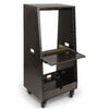 Sound Town SDRK-ST20TD | DIY Slanted 20U Studio Rack (12U Top + 8U Lower), with 2U Bottom Storage, Slide-Out Tray, Casters, Birch Plywood, Black Espresso - Right View