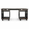 Sound Town SDRK-WS69D | DIY Studio Desk Workstation with Dual 12U Side Rack Cabinets, Slide-Out Trays, Locking Casters for Recording Rooms & Home, Black Espresso - Back Panel