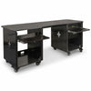 Sound Town SDRK-WS69D | DIY Studio Desk Workstation with Dual 12U Side Rack Cabinets, Slide-Out Trays, Locking Casters for Recording Rooms & Home, Black Espresso - Right View