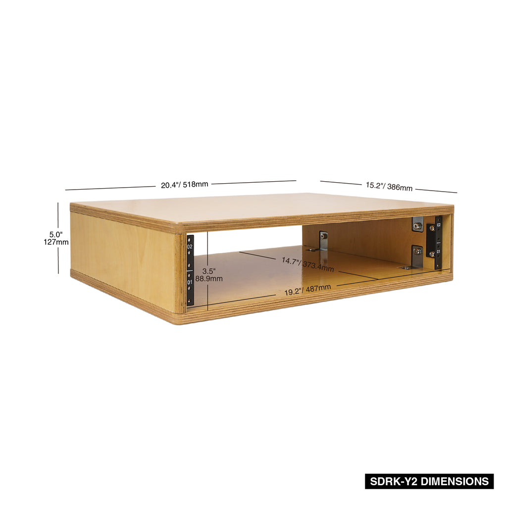 Sound Rack Dimensions SDRK-Y2 | DIY 2U Studio & Recording Rack w/ Baltic Birch Plywood ...