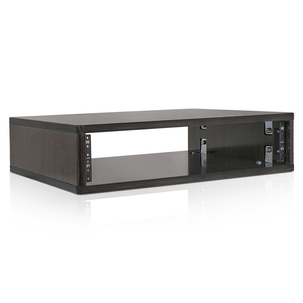 Sound Town SDRK-Y2D | DIY 2U Desktop Studio Rack for Home Studio and Recording Room, Baltic Birch Plywood, Black Espresso - Right Side Panel
