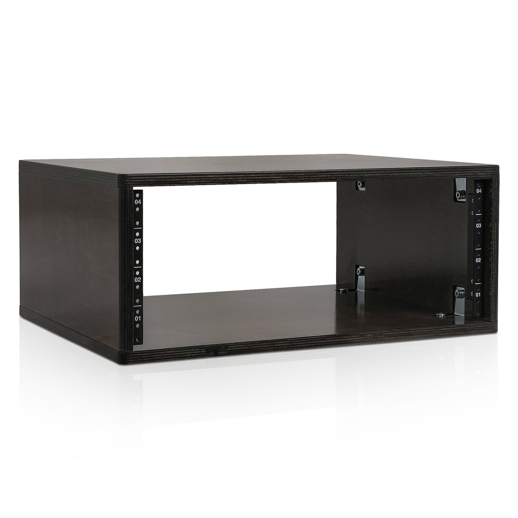 SDRK-Y4D | DIY 4U Desktop Studio Rack for Home Studio and Recording Room, Baltic Birch Plywood, Black Espresso - Right View