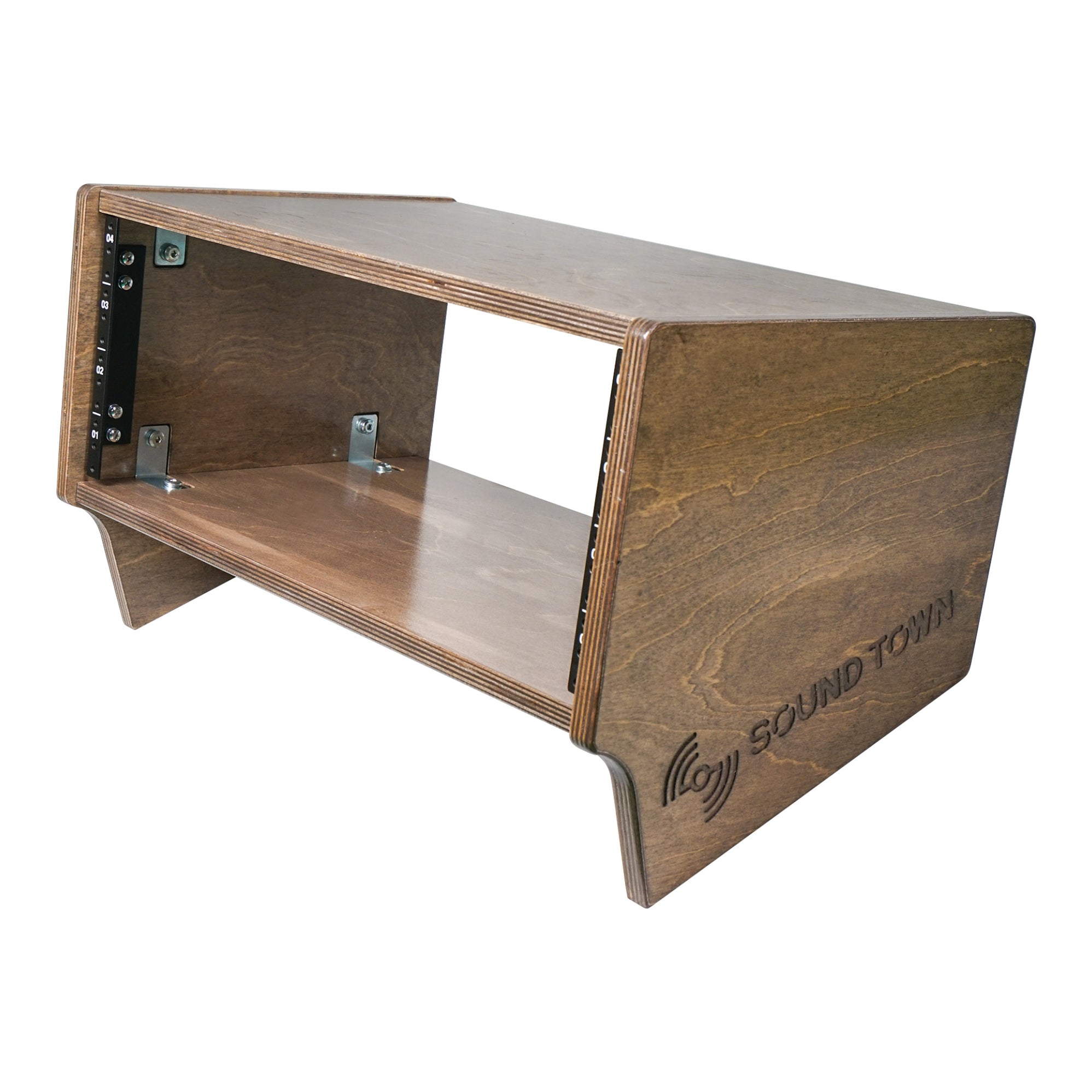 SDRK-Y4SLB | DIY 4U Angled Studio Rack w/ Plywood, Weathered Brown ...