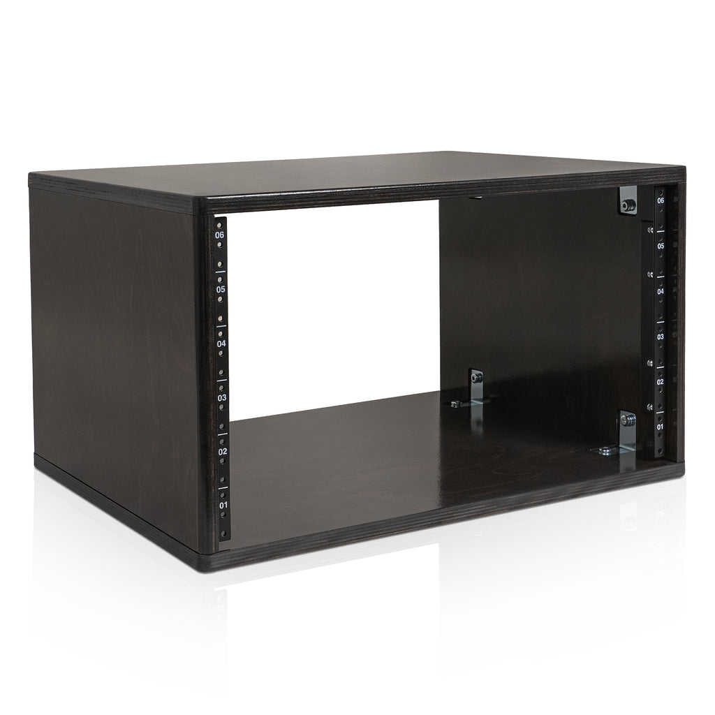 Sound Town SDRK-Y6D | DIY 6U Desktop Studio Rack for Home Studio and Recording Room, Baltic Birch Plywood, Black Espresso - Right Side Panel