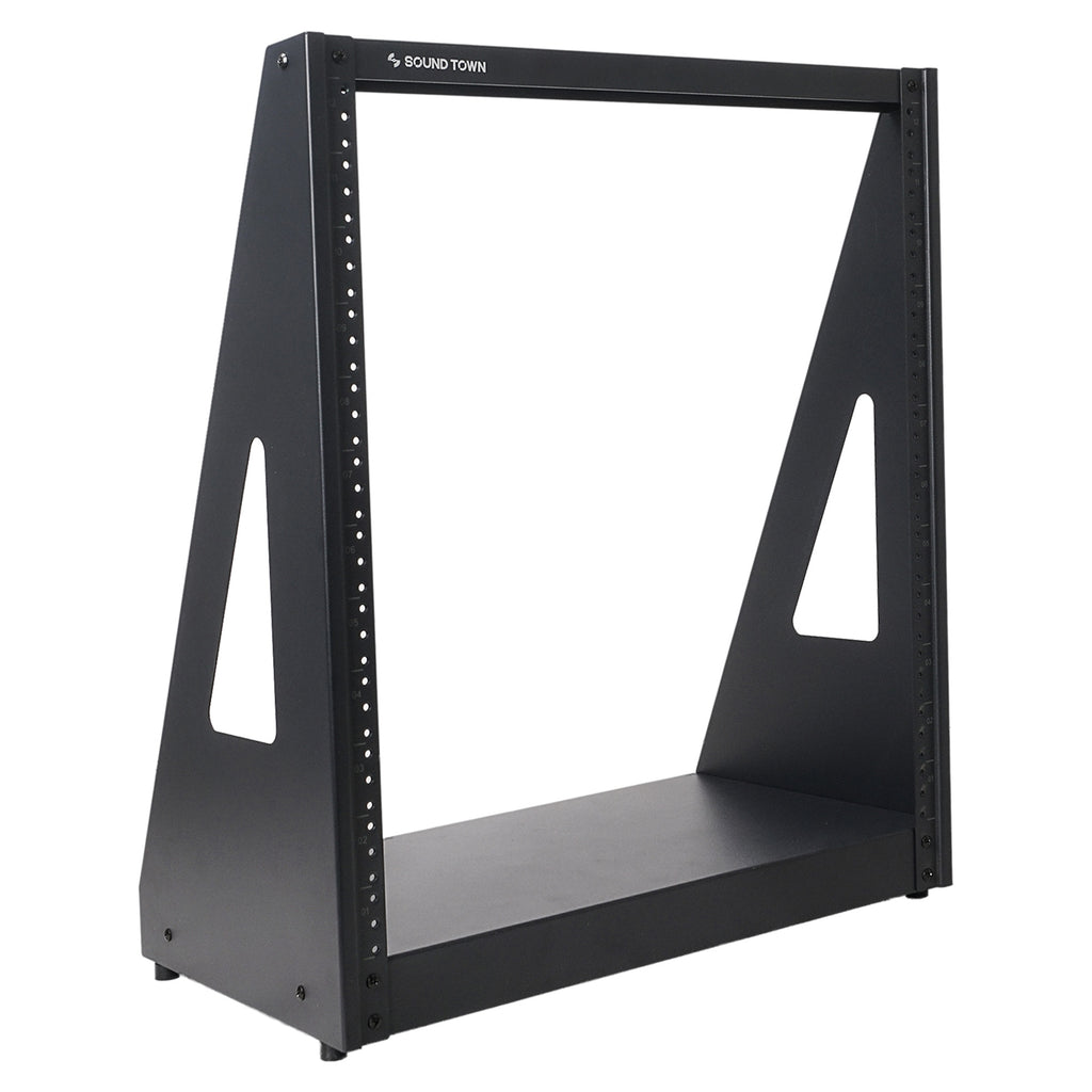 Sound Town ST2PF-12HD-R | REFURBISHED: 12U 2-Post Heavy-Duty Open-Frame Rack, for Audio/Video, Network Switches, Servers, UPS Systems - Free Standing