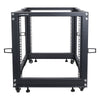 Sound Town ST4POF-A12U-R | REFURBISHED: 4-Post 12U Open Frame PA, Server, & Network Equipment Rack w/ Adjustable Depth 22"-40", Casters, Levelers, Cable Management - Professional Devices