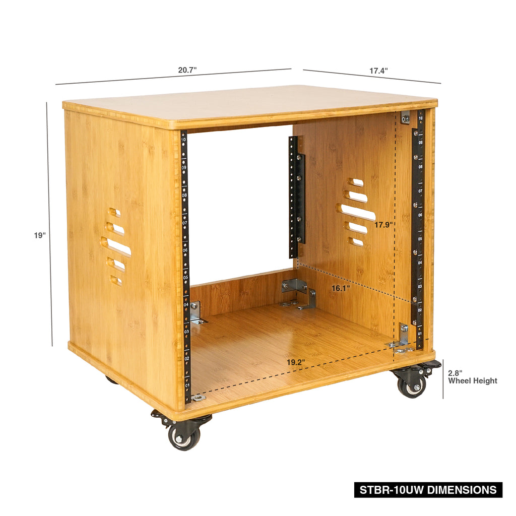 STBR-10UW | DIY 10U Solid Carbonized Bamboo Studio Rack, Ventilated ...