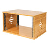 Sound Town STBR-6U | DIY 6U Solid Carbonized Bamboo Studio Equipment Rack w/ 14.2" Depth, Ventilation for Recording Room, PA/DJ Equipment, Home Audio - Left Panel, Stackable