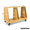 Sound Town STBR-D12T-R | REFURBISHED: DIY 2 x 12U Slanted Studio Rack with Solid Carbonized Bamboo, Casters, for Recording Room, Home Studio - Size and Dimensions