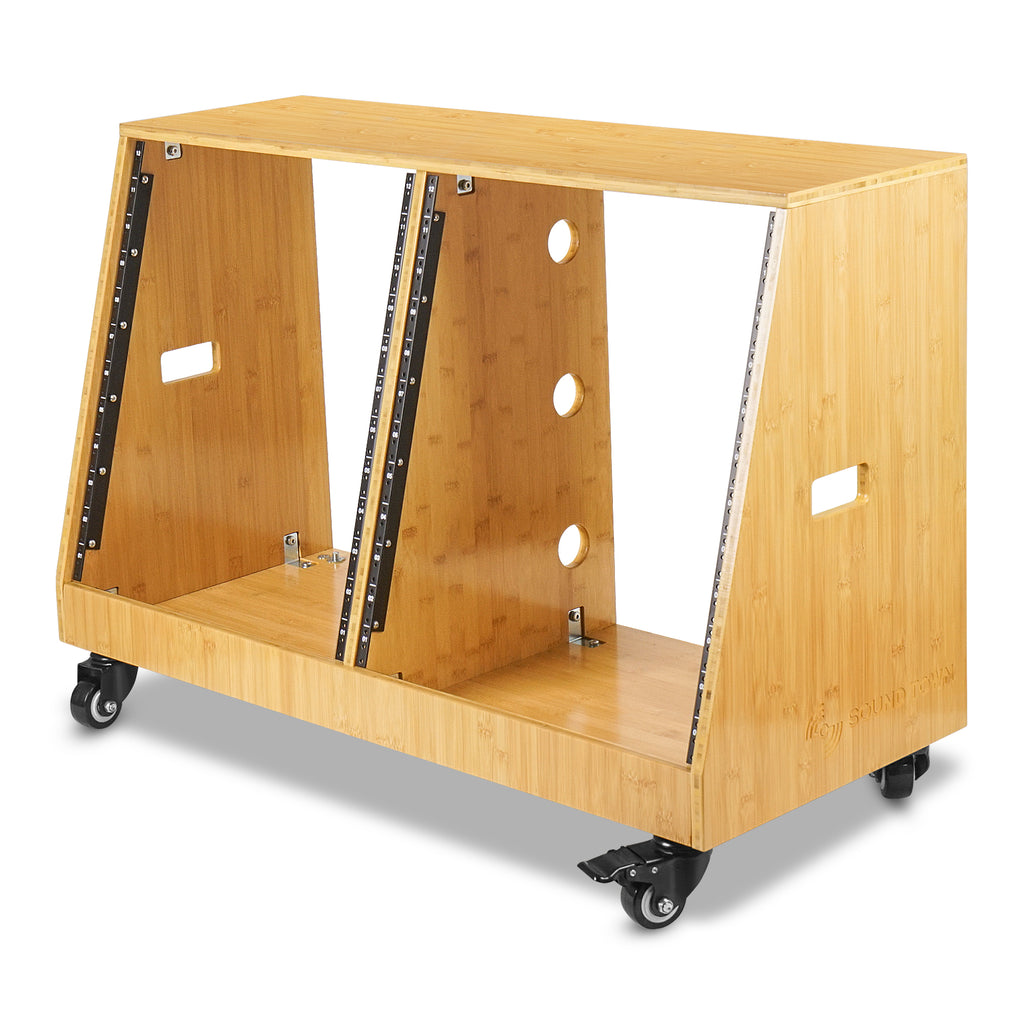 Refurb Rack STBR-D12T | DIY 2 x 12U Slanted Studio Rack with Solid Carbonized ...