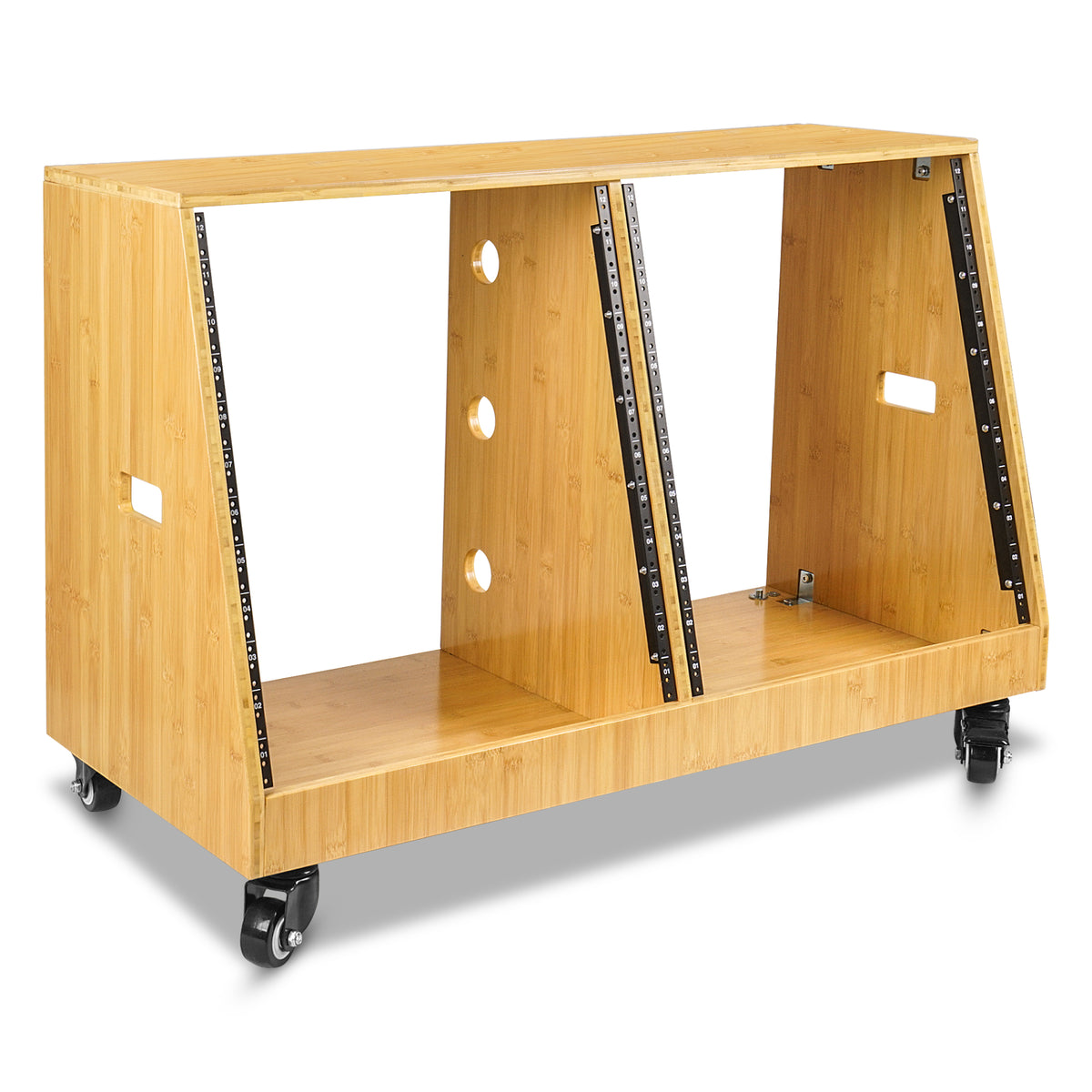 STBR-D12T | DIY 2 x 12U Slanted Studio Rack with Solid Carbonized ...