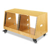 Sound Town STBR-D8T | DIY 2 x 8U Slanted Studio Rack with Solid Carbonized Bamboo, Casters, for Recording Room, Home Studio - Rackmountable Equipment