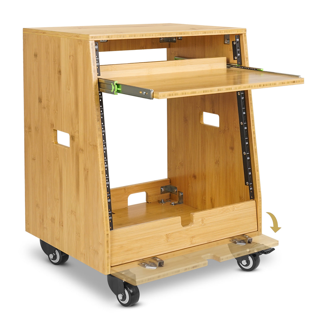 Stt Rack STBR-ST10T-R | REFURBISHED: DIY Solid Carbonized Bamboo Slanted 10U St ...