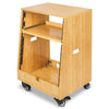 Sound Town STBR-ST12T-R | REFURBISHED: DIY Slanted-12U Studio Rack(4U Top + 8U Lower), w/2U Bottom Storage, Golden Oak-Left