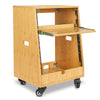 Sound Town STBR-ST12T-R | REFURBISHED: DIY Slanted-12U Studio Rack(4U Top + 8U Lower), w/2U Bottom Storage, Golden Oak-Right-Angle