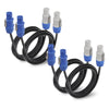 Sound Town STC-PP2-4PK | 4 Pack 2FT 14AWG AC PowerCon Cable with Twist Lock, Input to Output 3 Pin Cable for Powered Speaker, Stage Light, LED Screen and More