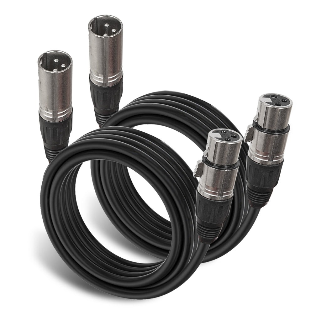 Sound Town STC-XX25-PAIR | 2 Pack XLR Male to Female Audio Cable, Microphone Cable for Speaker or PA System, 25ft, 3 Pin Balanced Shielded, OFC