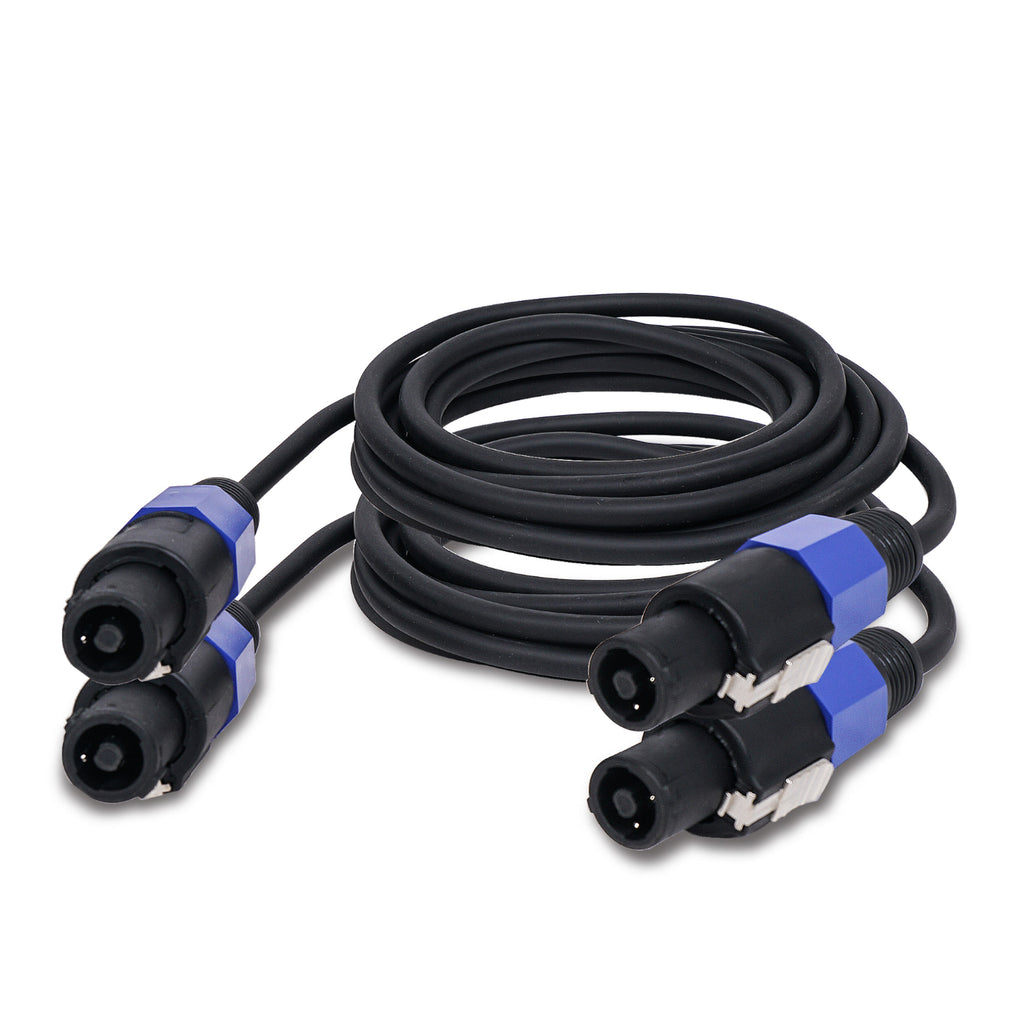 Sound Town STC14-NN10-PAIR | 2 Pack Speakon to Speakon Speaker Cable, 2 Conductor, 10 Feet, 14 Gauge Cable - Male to Male