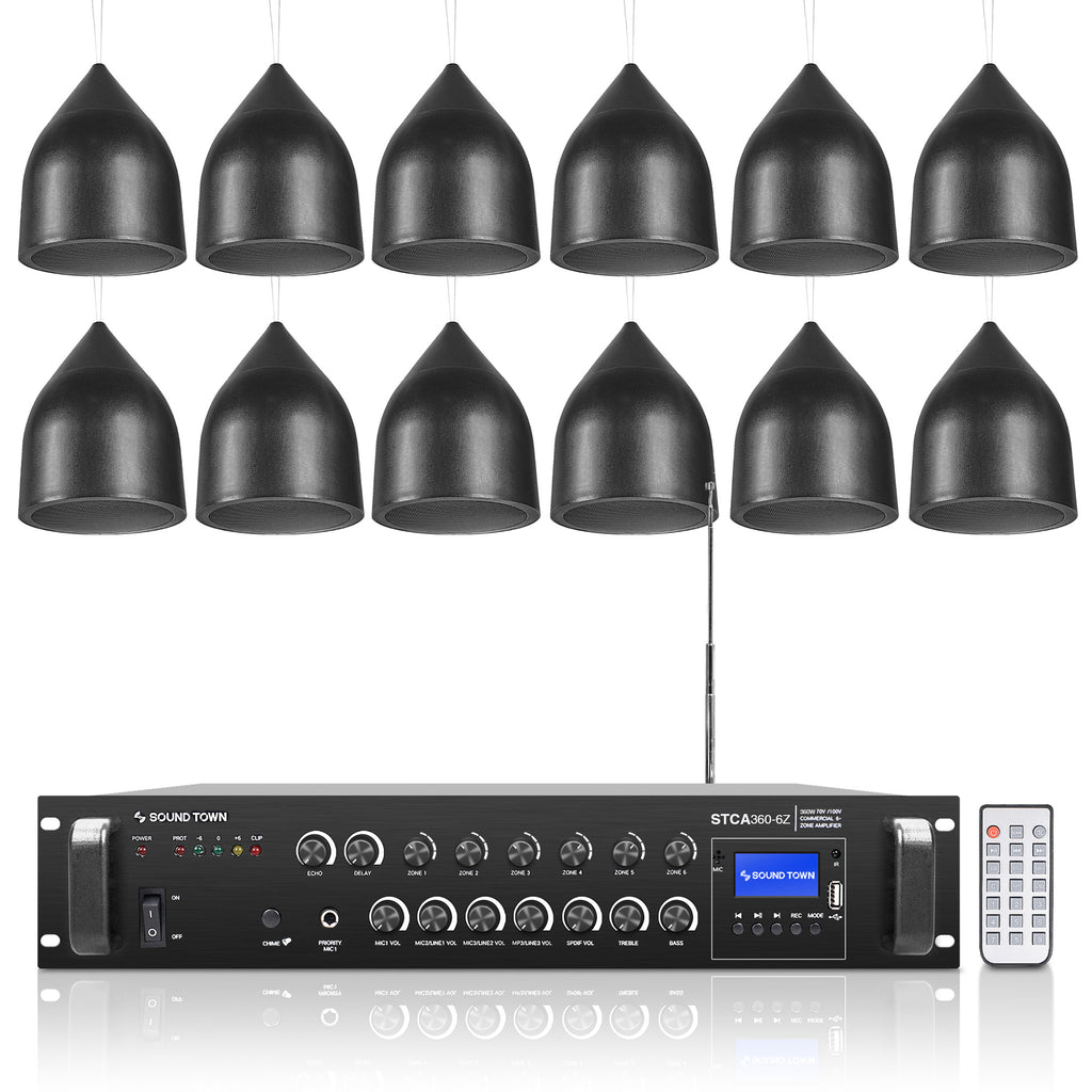 STCA360X12PD6B 6-Zone 70V/100V Commercial Amplifier w/ Bluetooth