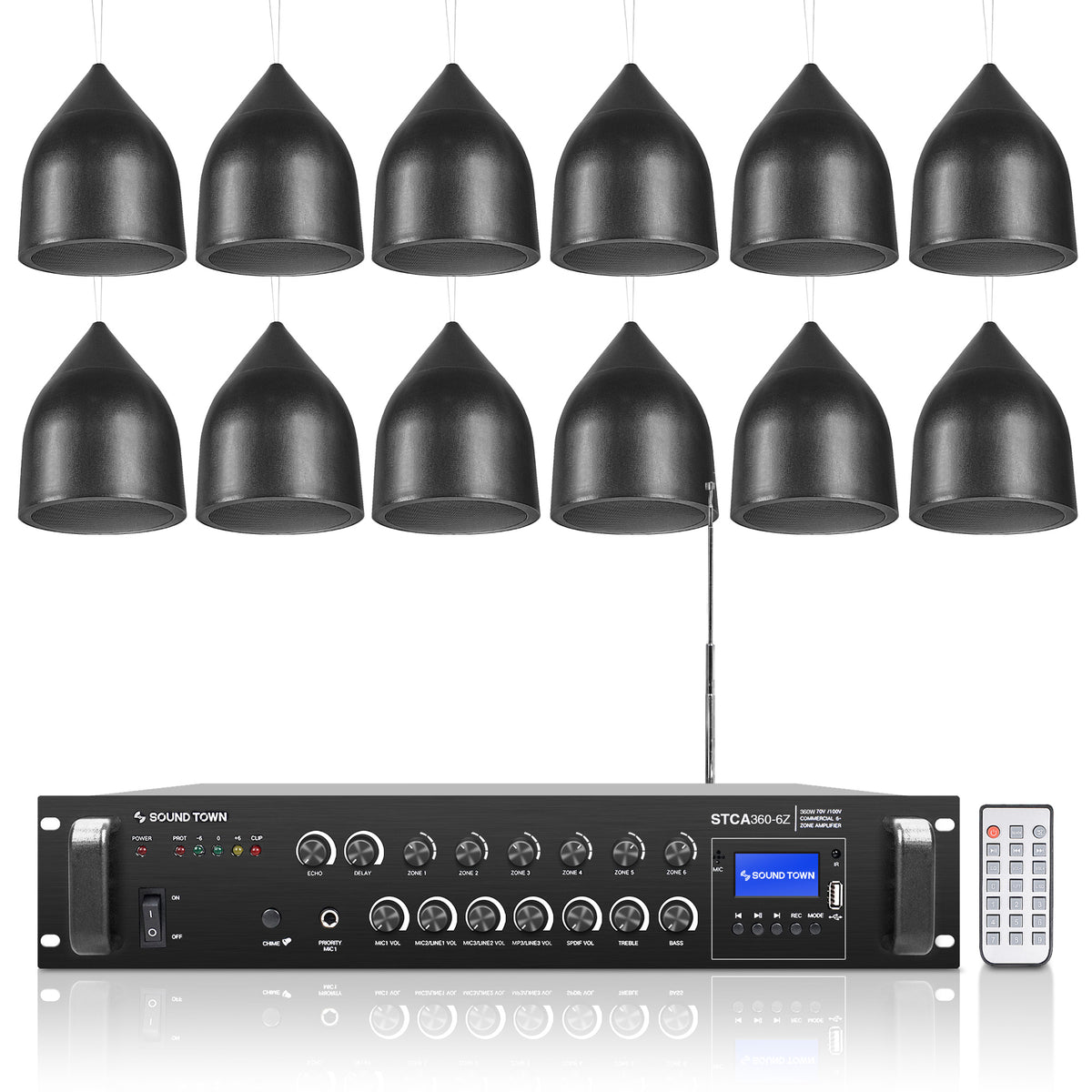 STCA360X12PD6B-6-Zone-70V-100V