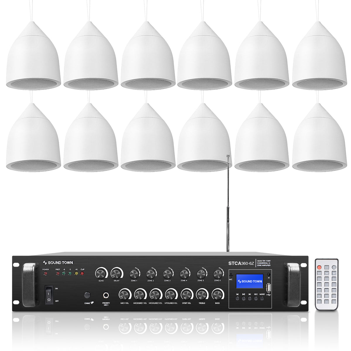 STCA360X12PD6W-6-Zone-70V-100V