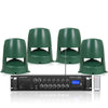 Sound Town STCA360X4OMNI62G | Commercial Residential Outdoor Speaker Amplifier Set, w/ a 6-Zone 70V/100V Amplifier w/Bluetooth, Four 6.5“ Omni Speakers, Green