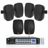 Sound Town STCA500X6VL6B | 6-Zone 70V/100V Commercial Amplifier w/ Bluetooth, 6 x 6.5" Weatherproof Surface-Mount Speakers for Indoor/Outdoor Installation, Black