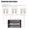 Sound Town STCA500X6VL6W | 6-Zone 70V/100V Commercial Amplifier w/ Bluetooth, 6 x 6.5" Weatherproof Surface-Mount Speakers for Indoor/Outdoor Installation, White - Connection Instructions