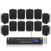 Sound Town STCA600X12MS6B | 6-Zone 70V/100V Commercial Amplifier and 12 x 6.5-Inch Surface-Mount Speakers Set, For Restaurants, Bars, Cafes, Schools, Churches, Black