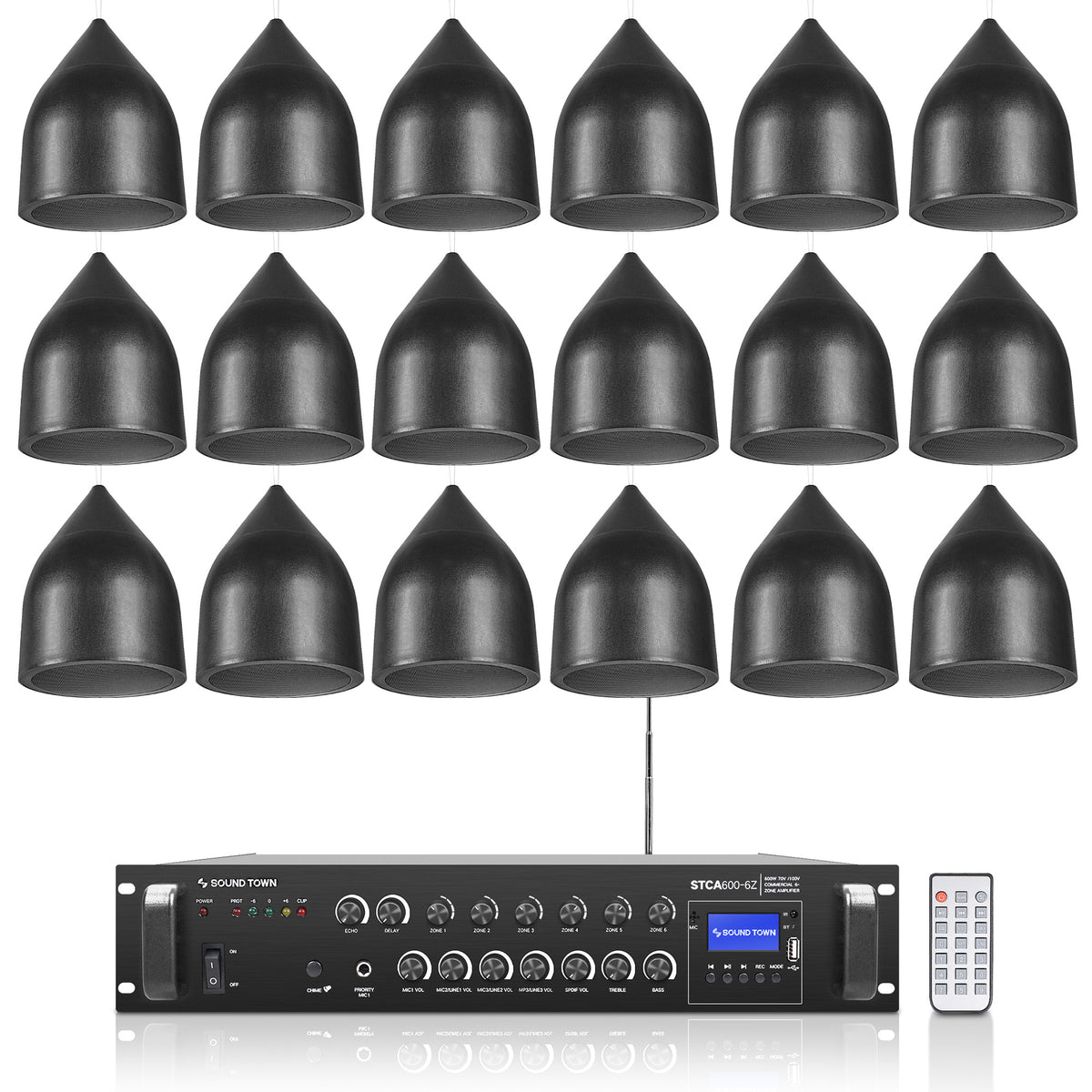 STCA600X18PD6B-6-Zone-70V-100V